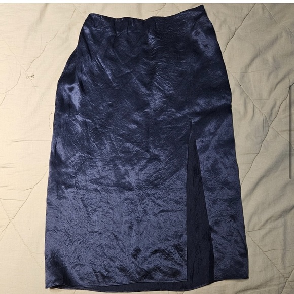BABATON Eames Satin Skirt Navy Blue Midi Contemporary Size 4 Aritzia - Picture 6 of 10
